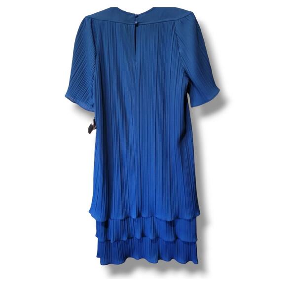 Riccardo women's royal blue Pleated layered vintage Dress from Mervyns  - size 8 - Picture 4 of 12